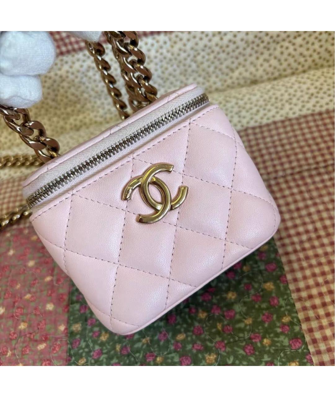 CHANEL Розовая кожаная сумка через плечо, фото 4