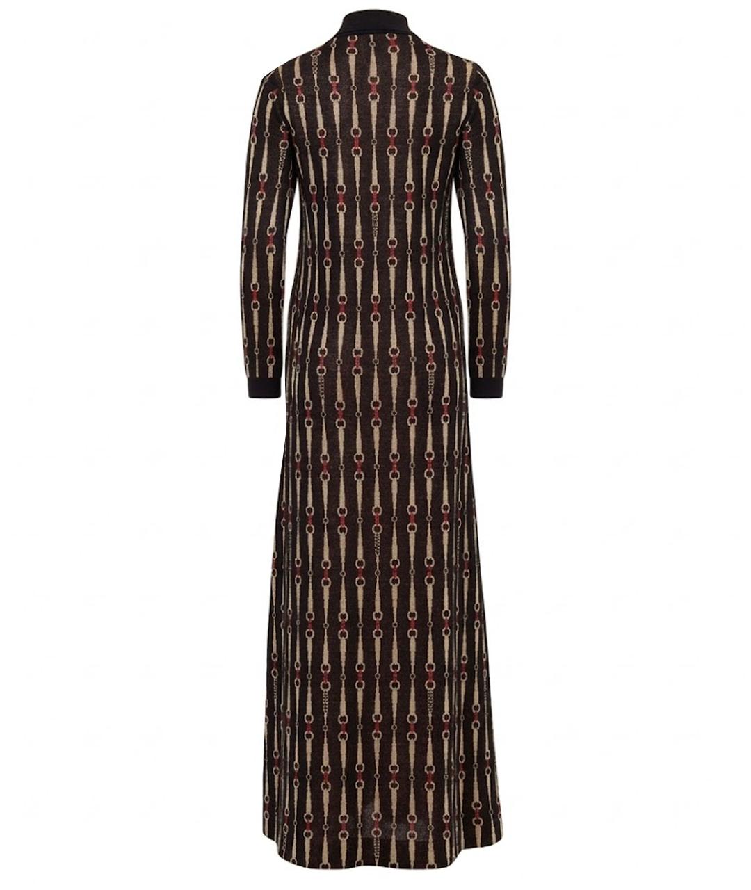 GUCCI Коричневое вискозное повседневное платье, фото 9