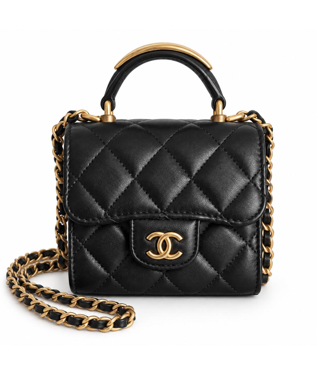 CHANEL Черная кожаная сумка через плечо, фото 10