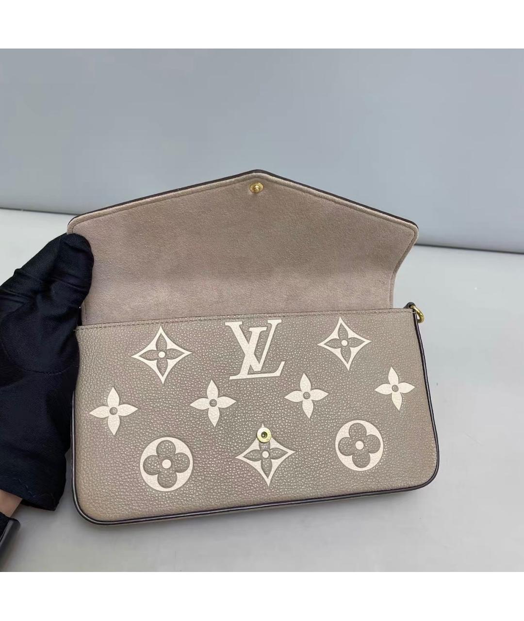 LOUIS VUITTON Бежевая кожаная сумка через плечо, фото 8