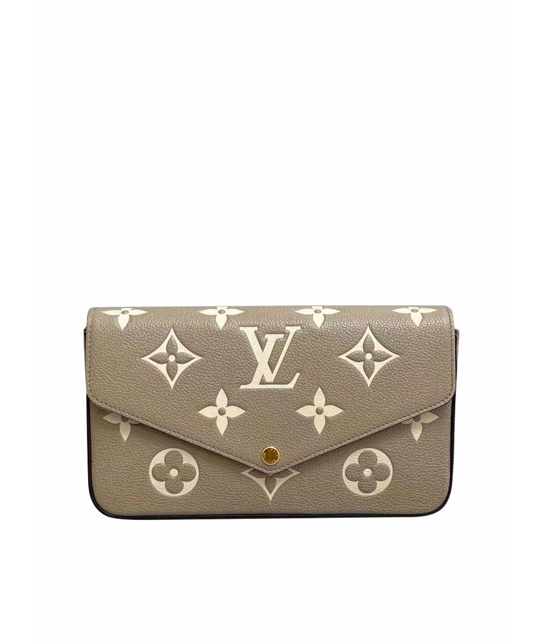 LOUIS VUITTON Бежевая кожаная сумка через плечо, фото 1
