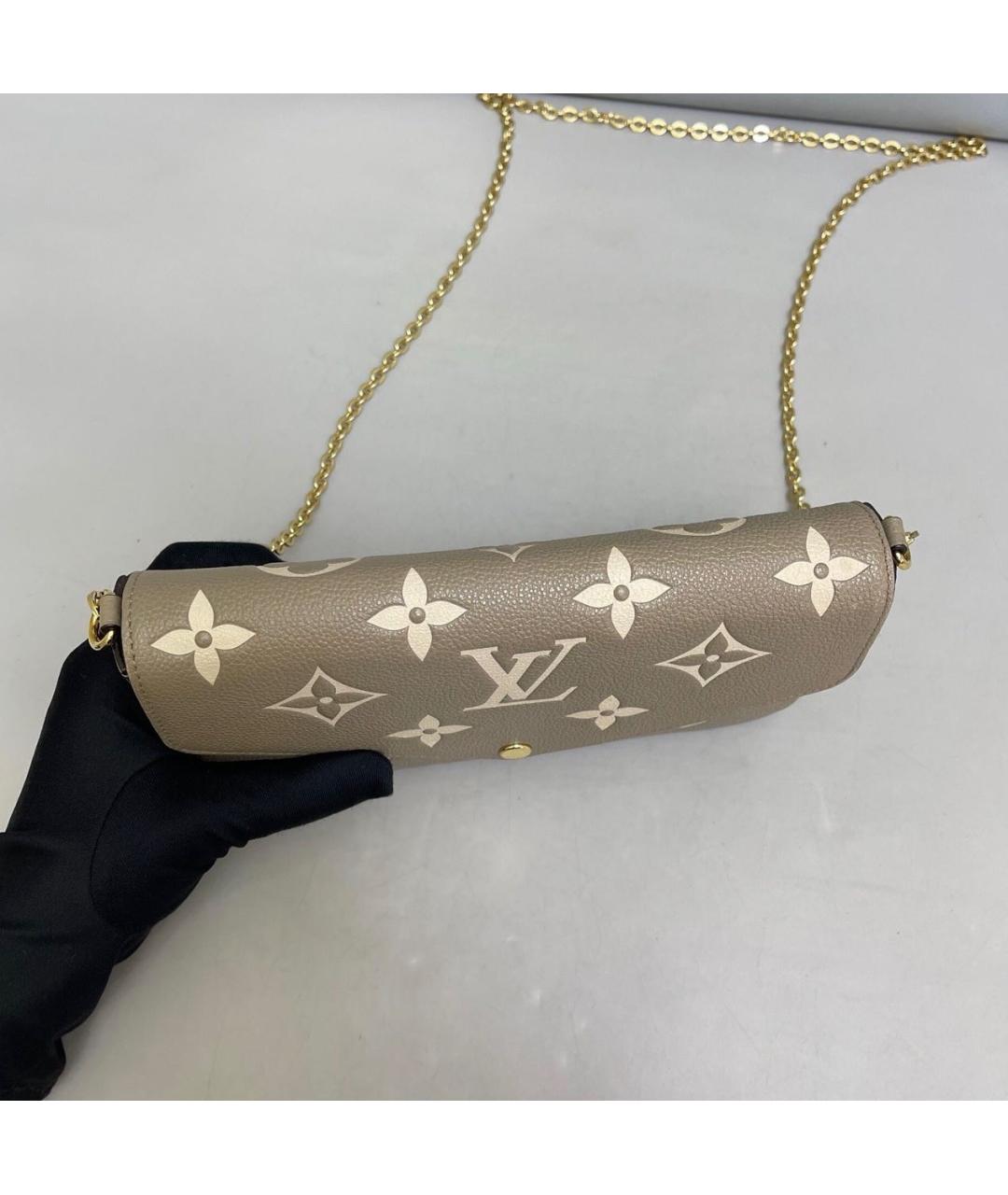 LOUIS VUITTON Бежевая кожаная сумка через плечо, фото 6