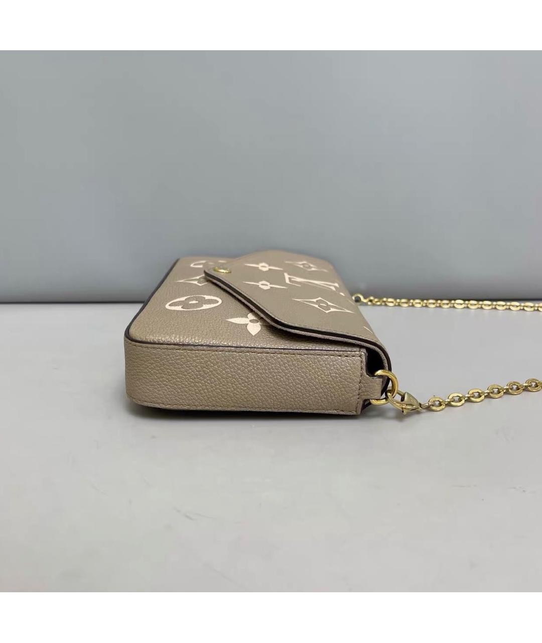 LOUIS VUITTON Бежевая кожаная сумка через плечо, фото 3