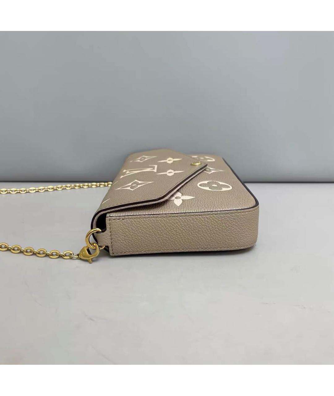 LOUIS VUITTON Бежевая кожаная сумка через плечо, фото 4