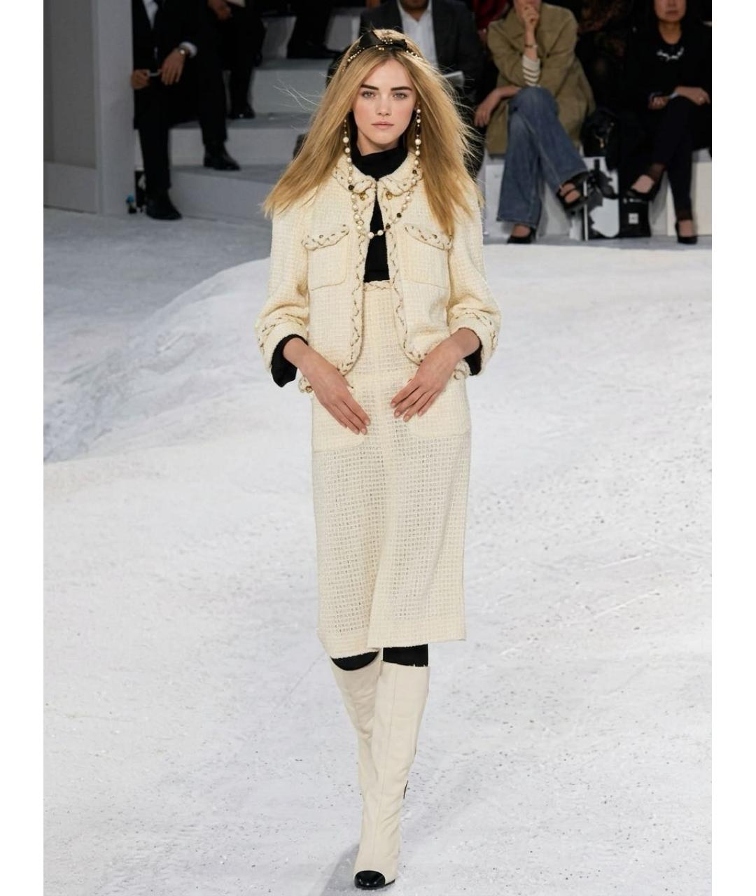 CHANEL Бежевый твидовый костюм с юбками, фото 7