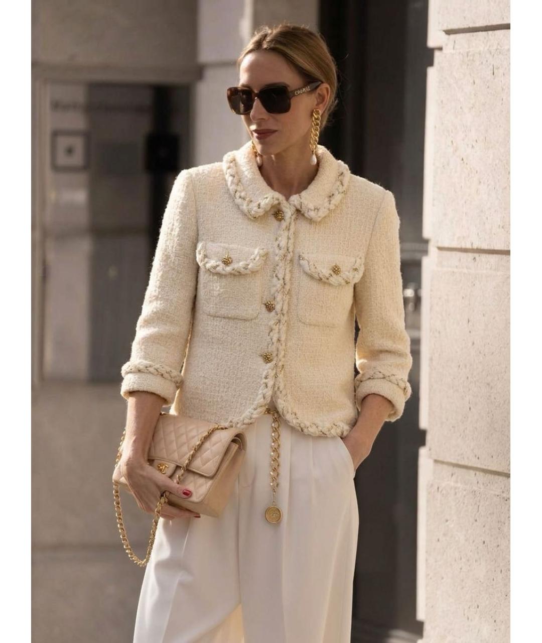 CHANEL Бежевый твидовый костюм с юбками, фото 8