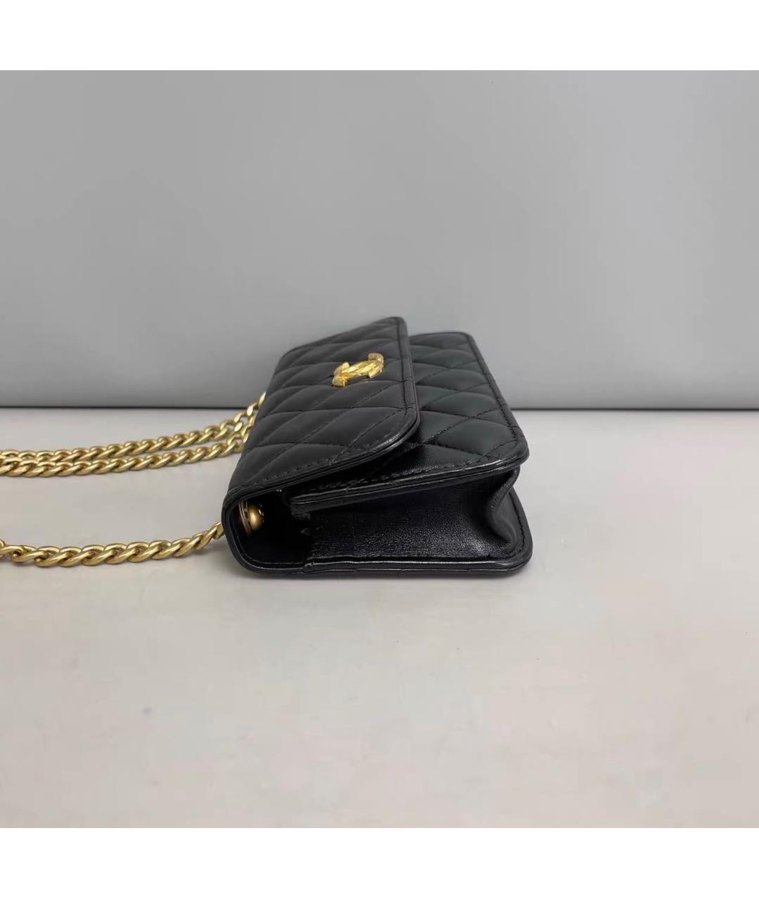 CHANEL Черная кожаная сумка через плечо, фото 4