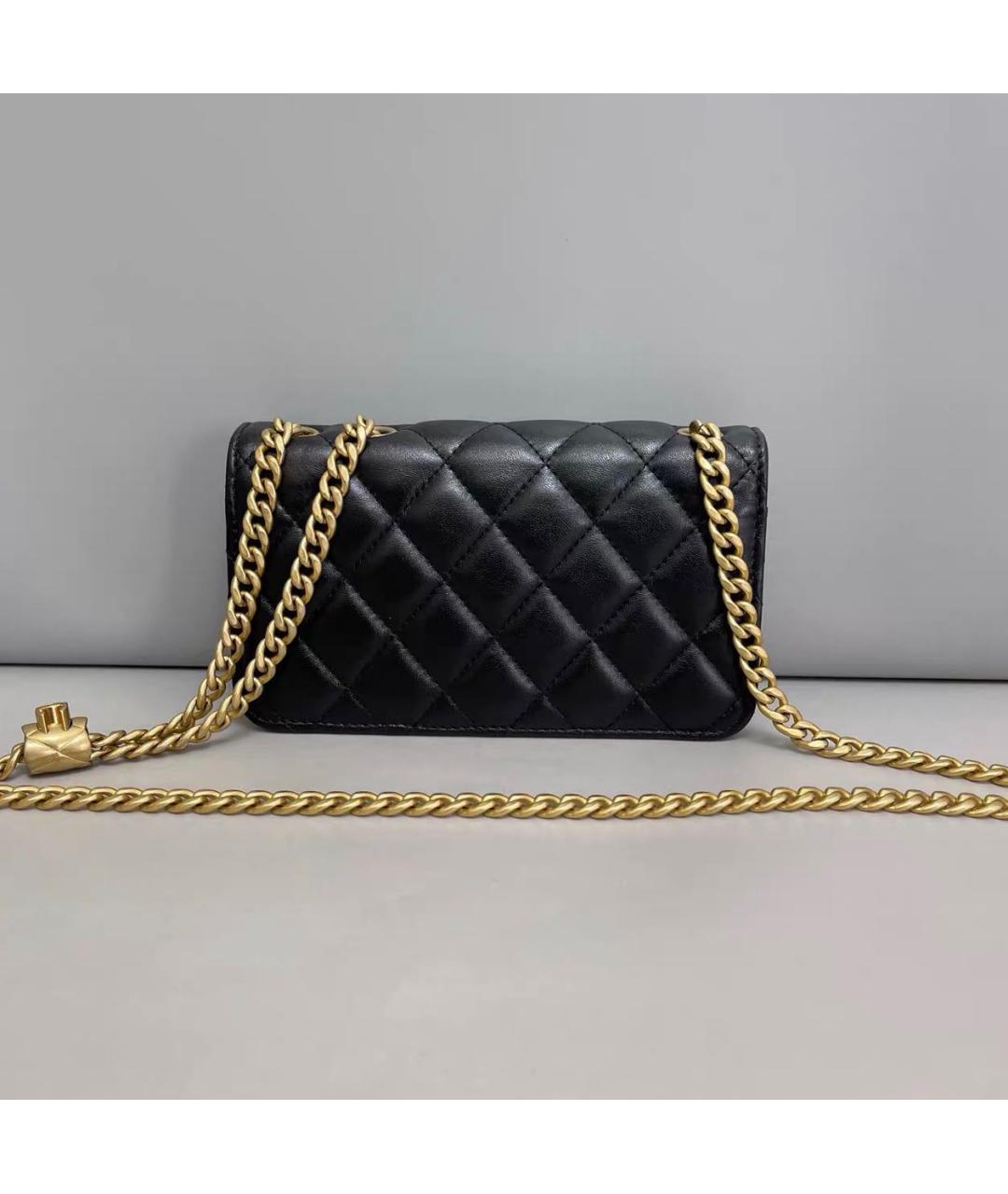 CHANEL Черная кожаная сумка через плечо, фото 2