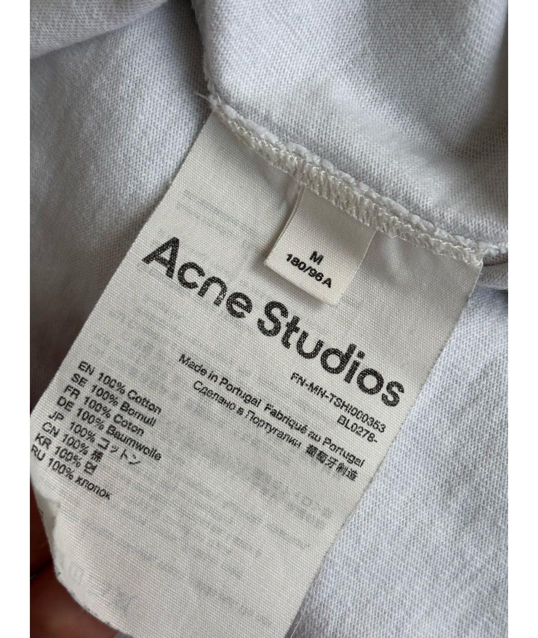ACNE STUDIOS Белая хлопковая футболка, фото 4