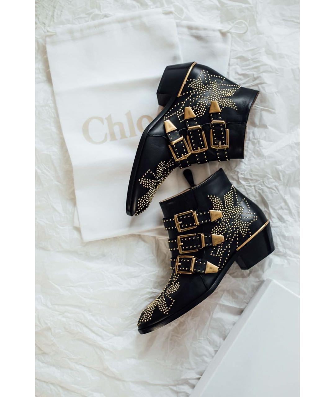 CHLOE Черные кожаные полусапоги, фото 3