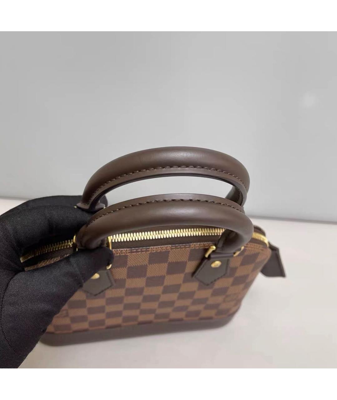 LOUIS VUITTON Коричневая сумка с короткими ручками из канвы, фото 6
