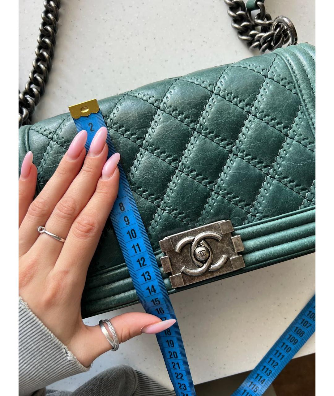 CHANEL Зеленая кожаная сумка через плечо, фото 6