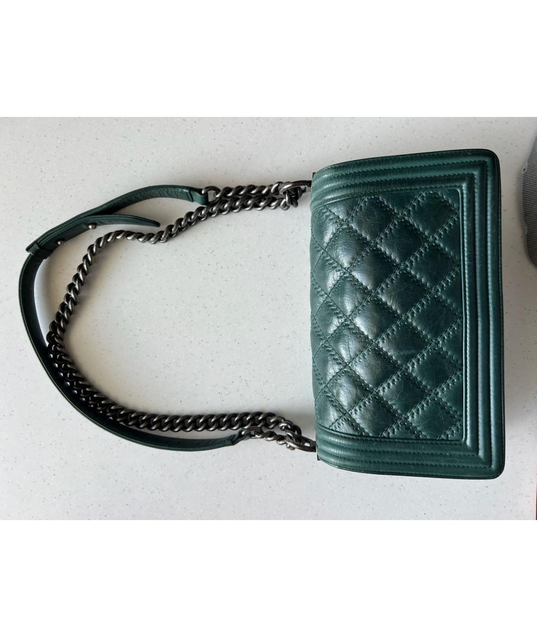 CHANEL Зеленая кожаная сумка через плечо, фото 3