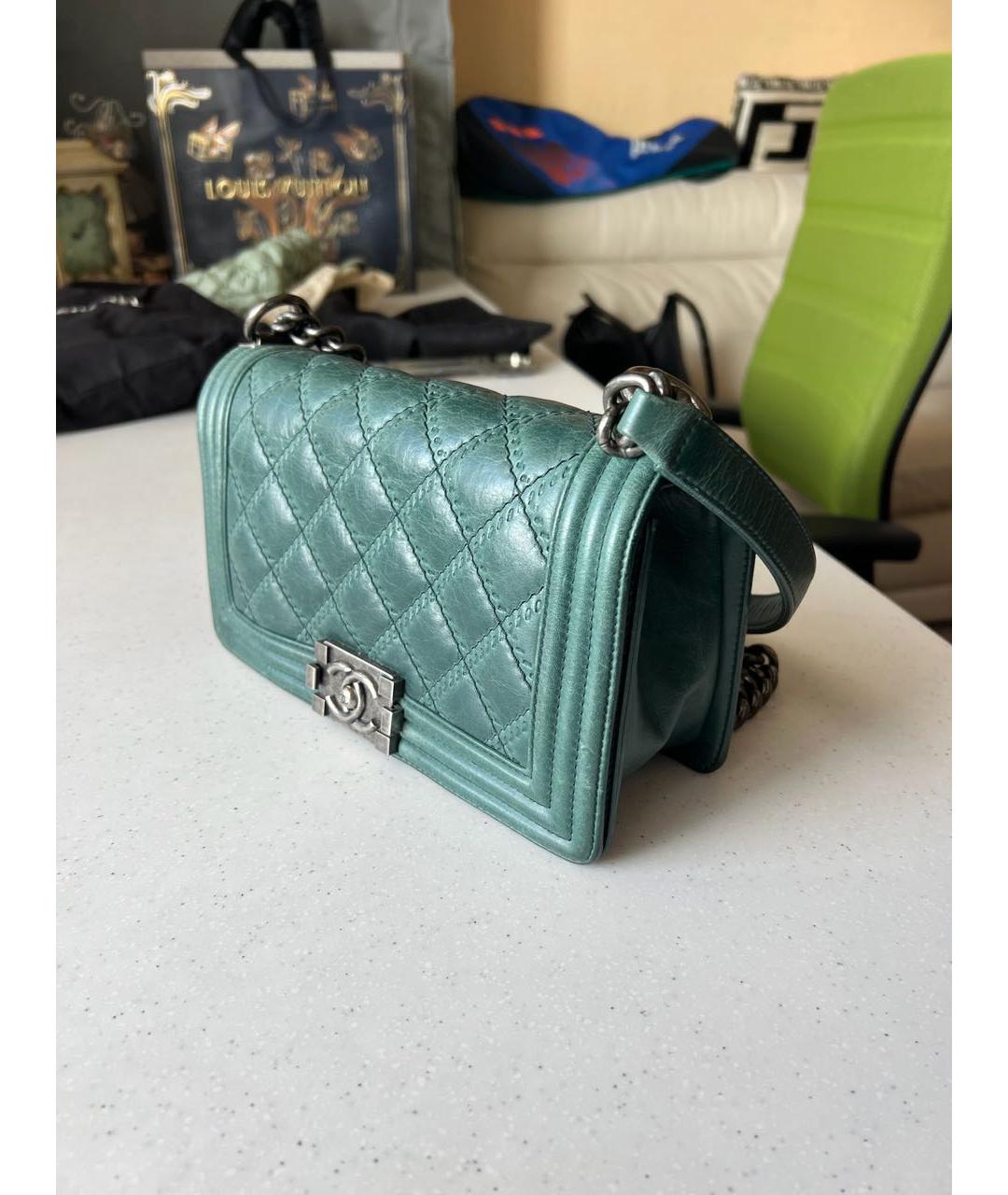 CHANEL Зеленая кожаная сумка через плечо, фото 2