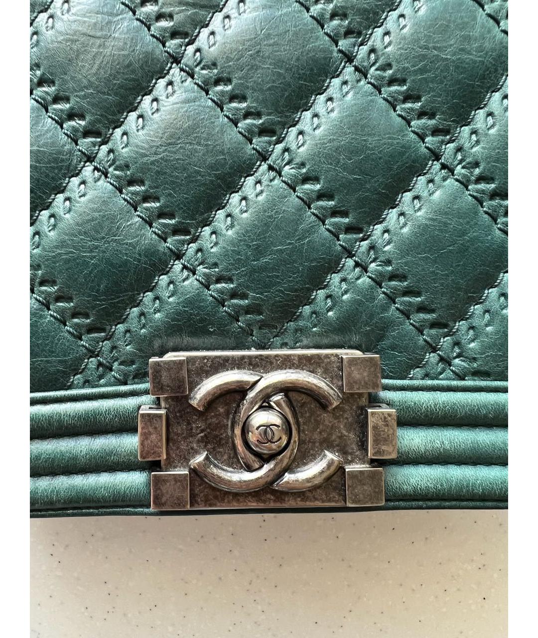 CHANEL Зеленая кожаная сумка через плечо, фото 7