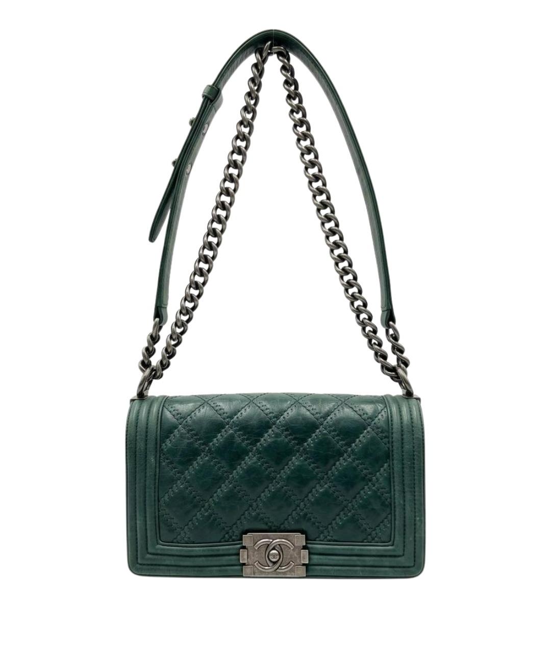 CHANEL Зеленая кожаная сумка через плечо, фото 1