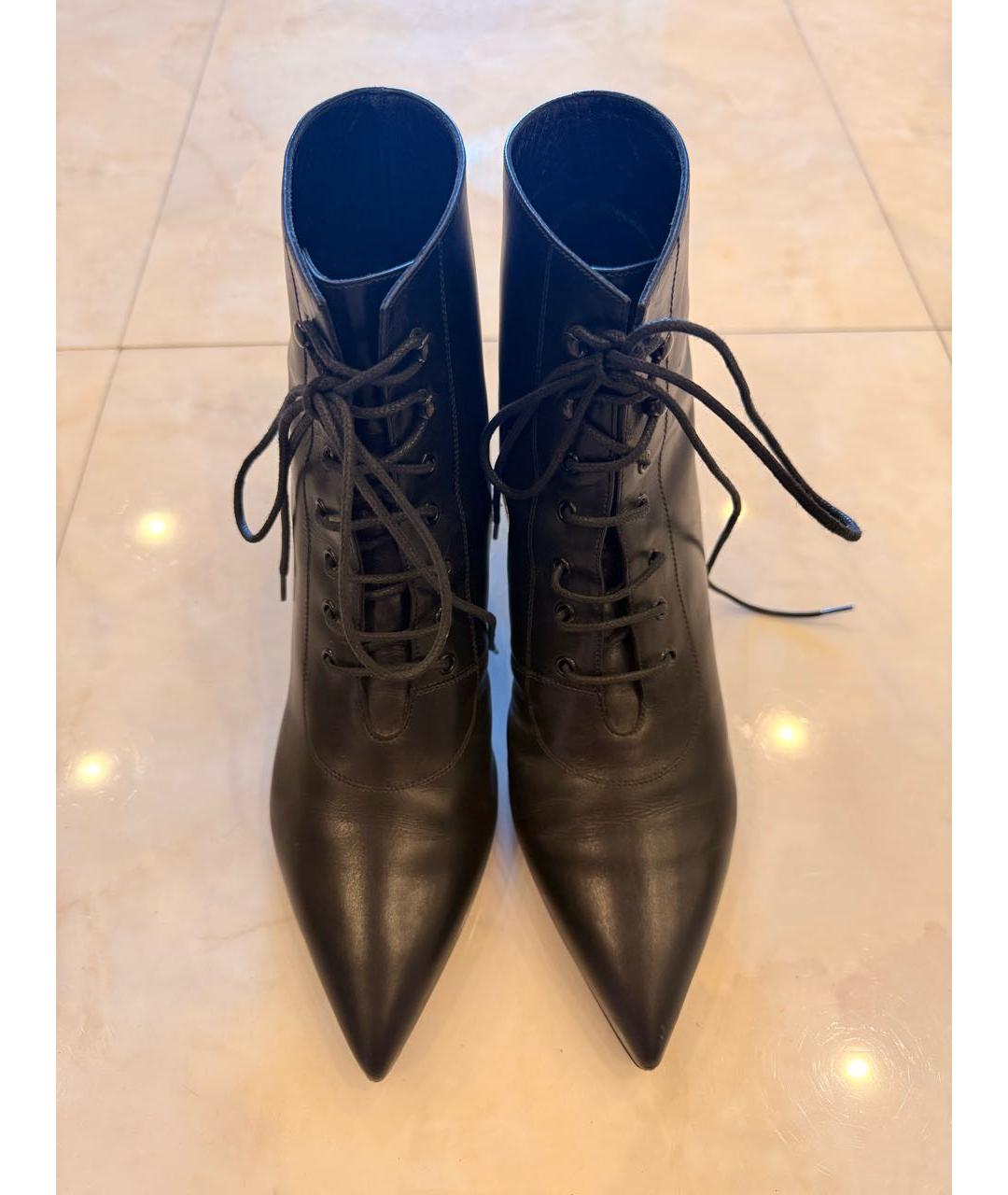 SAINT LAURENT Черные кожаные ботильоны, фото 2