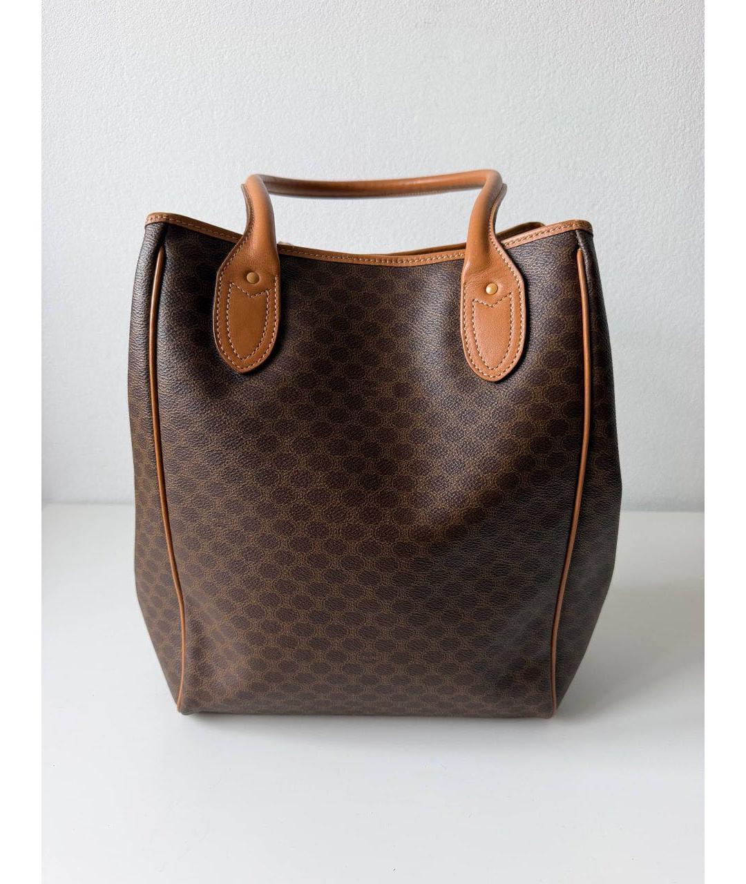 CELINE Коричневая сумка тоут из канвы, фото 2