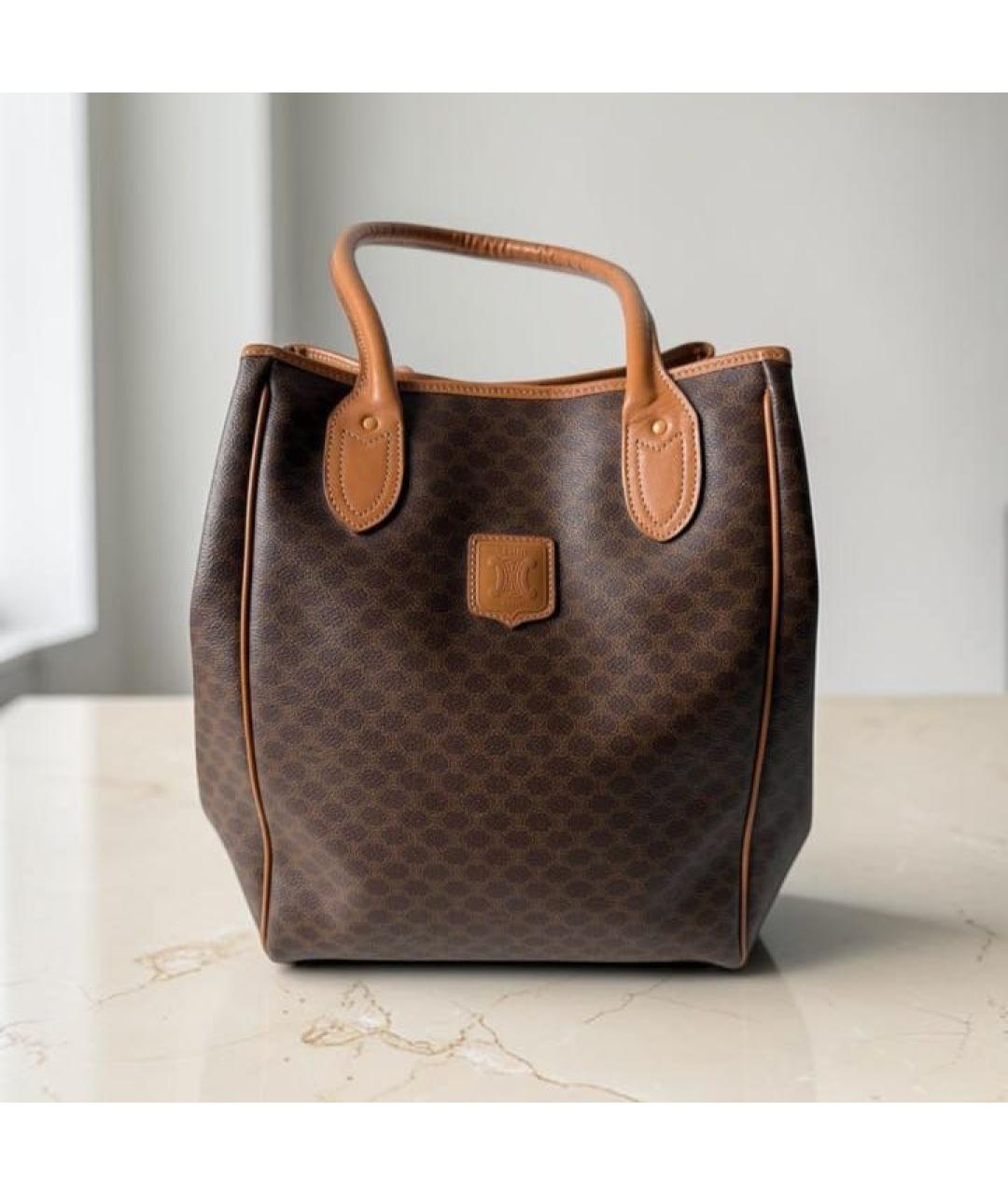 CELINE Коричневая сумка тоут из канвы, фото 7