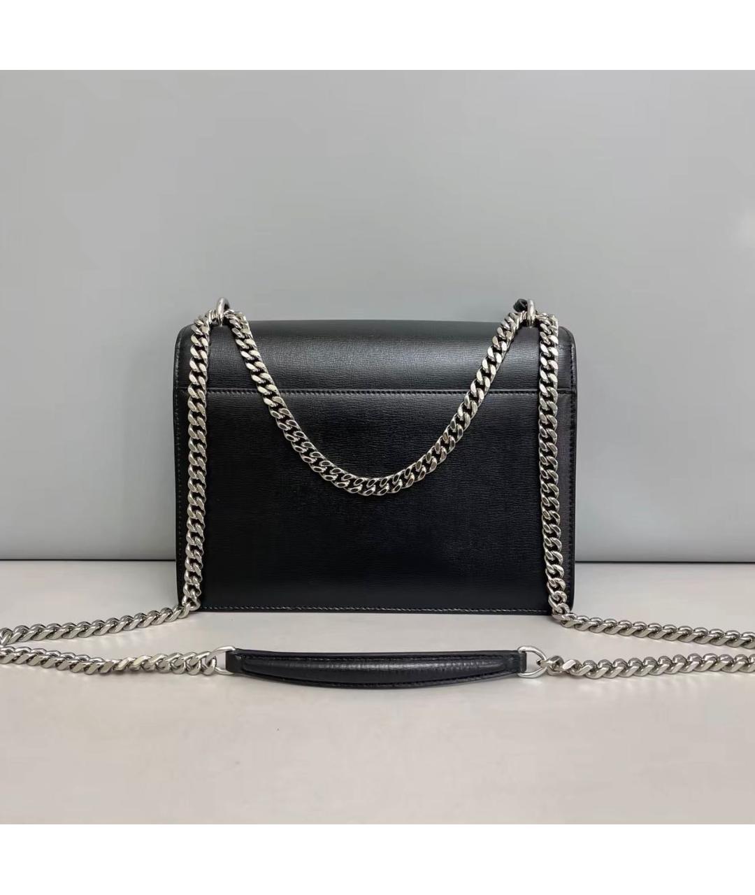 SAINT LAURENT Черная кожаная сумка через плечо, фото 2