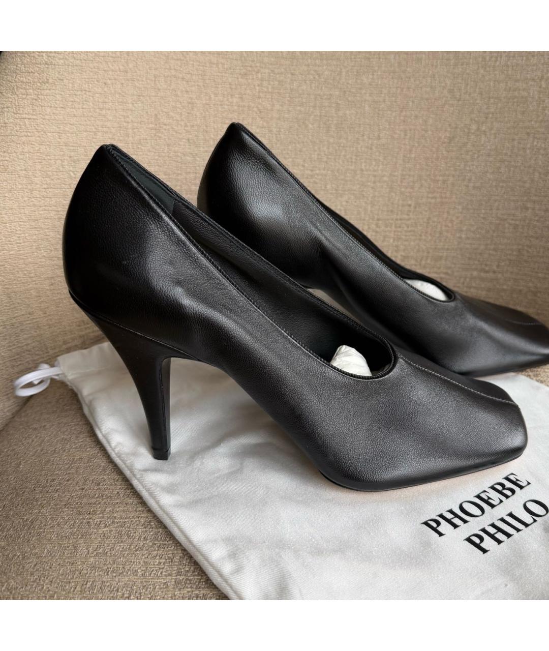 PHOEBE PHILO Черные кожаные туфли, фото 5