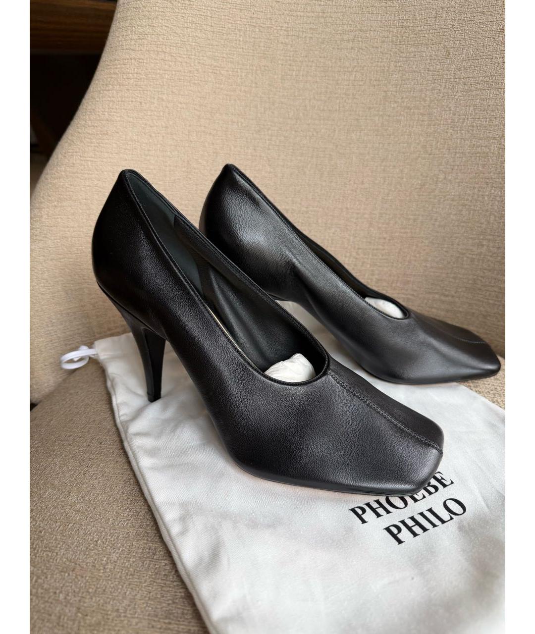 PHOEBE PHILO Черные кожаные туфли, фото 4
