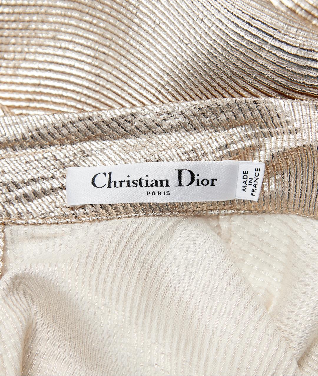 CHRISTIAN DIOR Золотое шелковое вечернее платье, фото 3