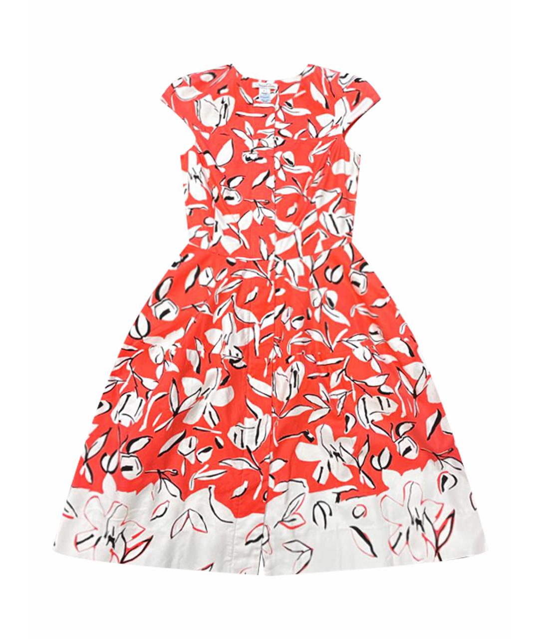 OSCAR DE LA RENTA Коралловое хлопковое повседневное платье, фото 1