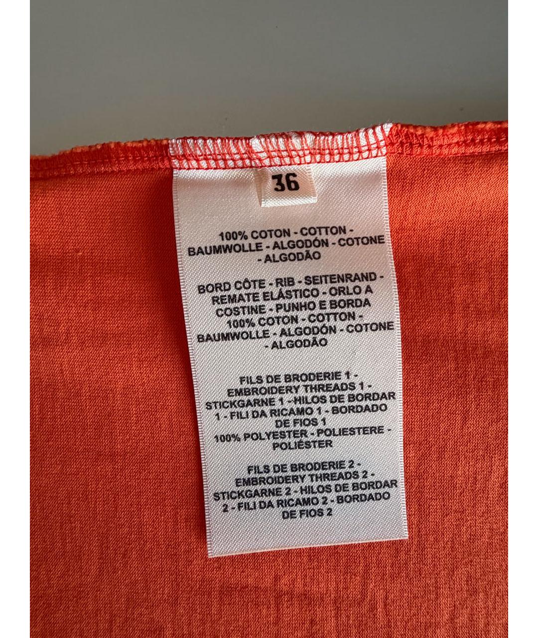 HERMES Оранжевая хлопковая футболка, фото 5