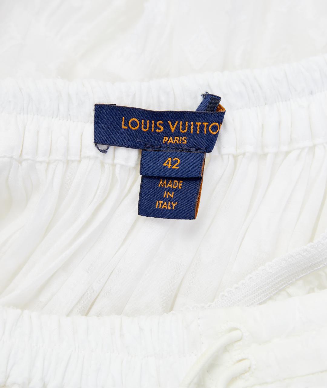 LOUIS VUITTON Белая хлопковая юбка макси, фото 3