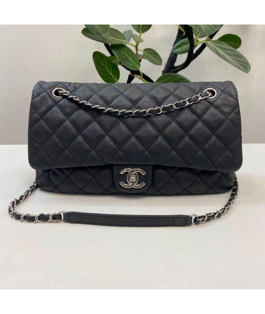 CHANEL Черная кожаная сумка тоут, фото 9