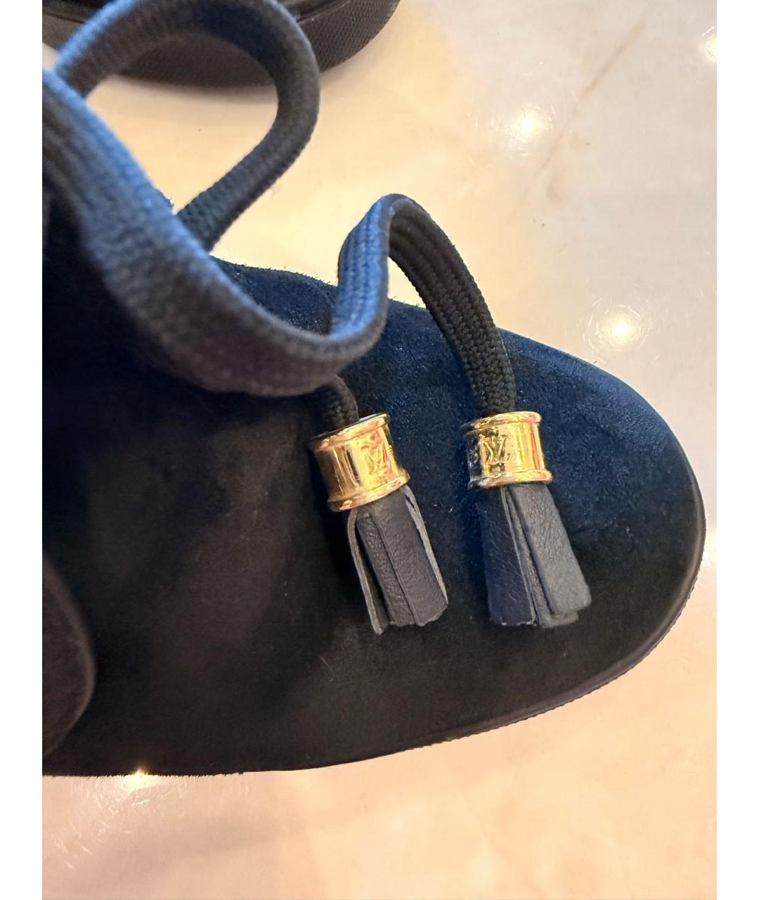 LOUIS VUITTON Черные замшевые ботильоны, фото 7