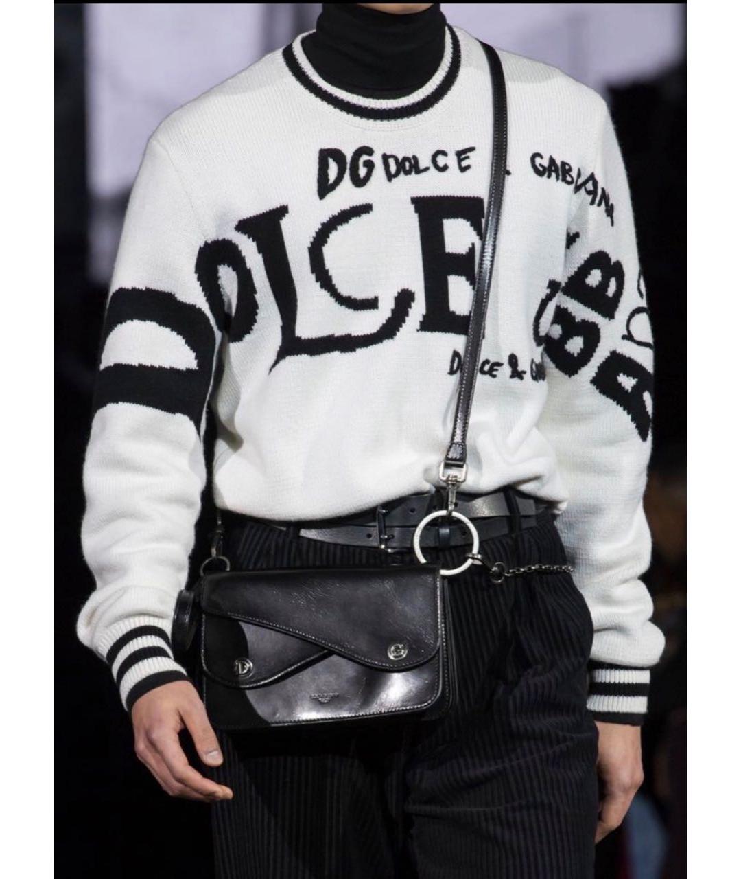 DOLCE&GABBANA Черная кожаная сумка на плечо, фото 5