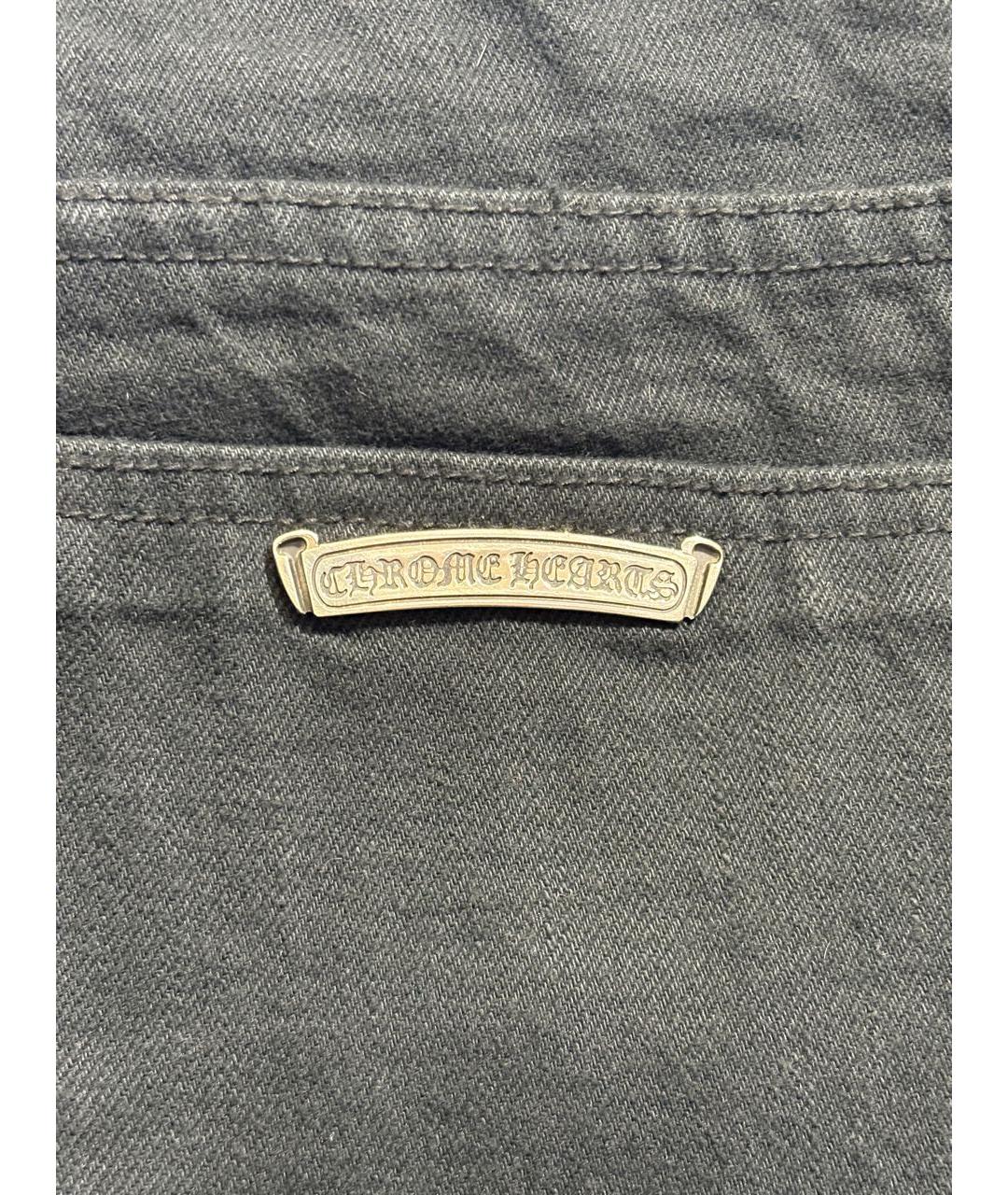 CHROME HEARTS Черные хлопковые прямые джинсы, фото 7