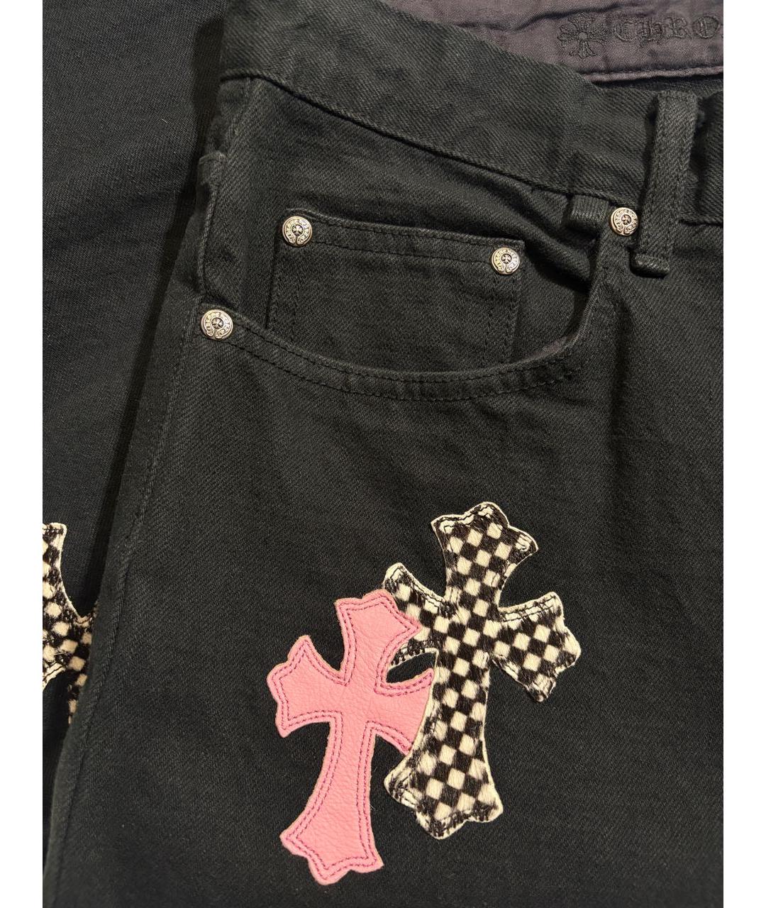 CHROME HEARTS Черные хлопковые прямые джинсы, фото 4