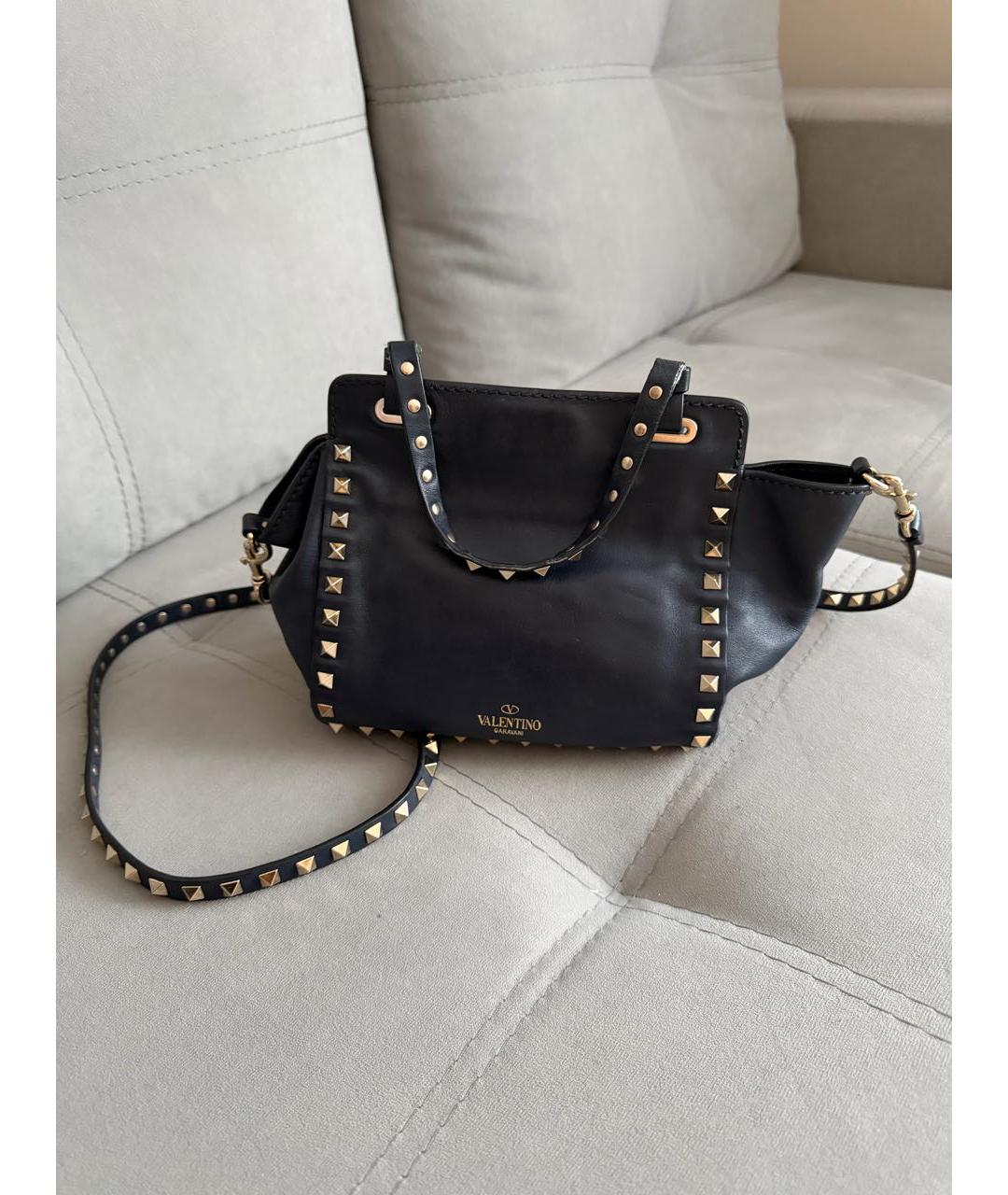 VALENTINO Темно-синяя кожаная сумка через плечо, фото 3