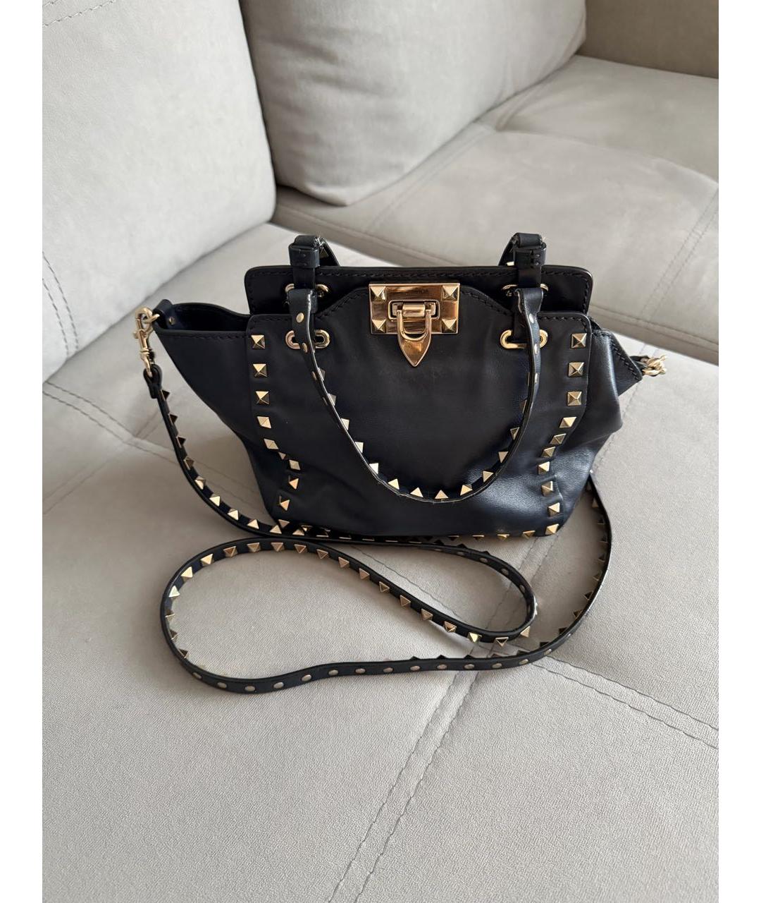 VALENTINO Темно-синяя кожаная сумка через плечо, фото 2