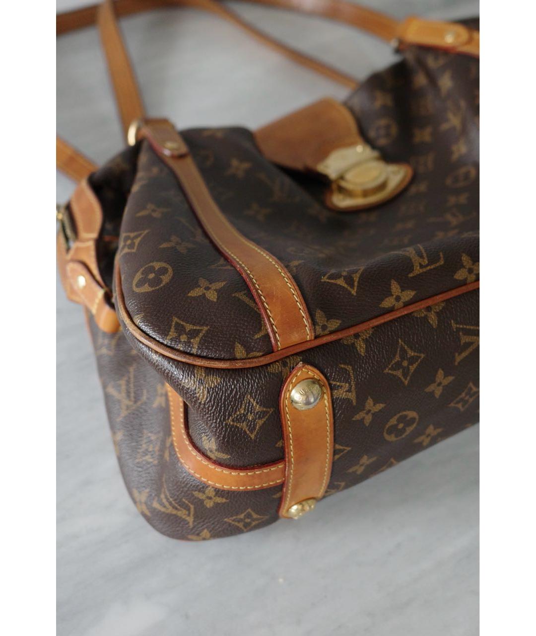 LOUIS VUITTON Коричневая кожаная сумка тоут, фото 7