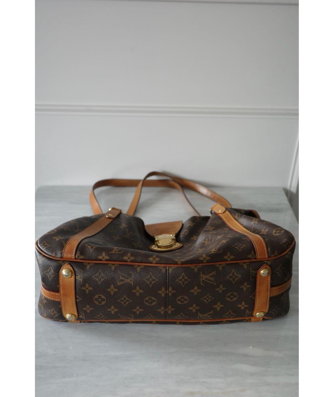 LOUIS VUITTON Коричневая кожаная сумка тоут, фото 4