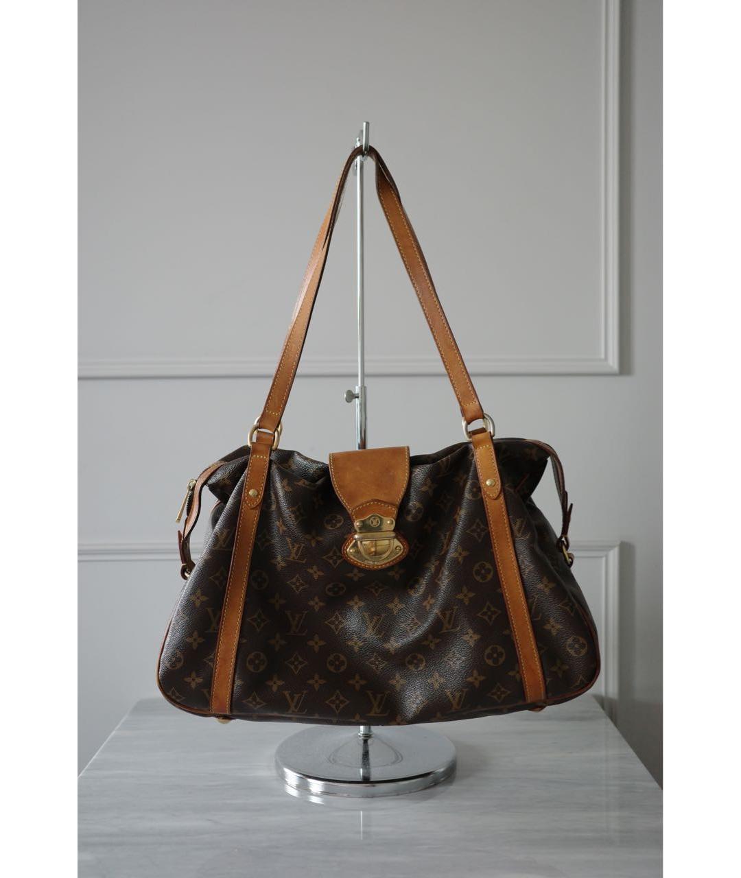 LOUIS VUITTON Коричневая кожаная сумка тоут, фото 9