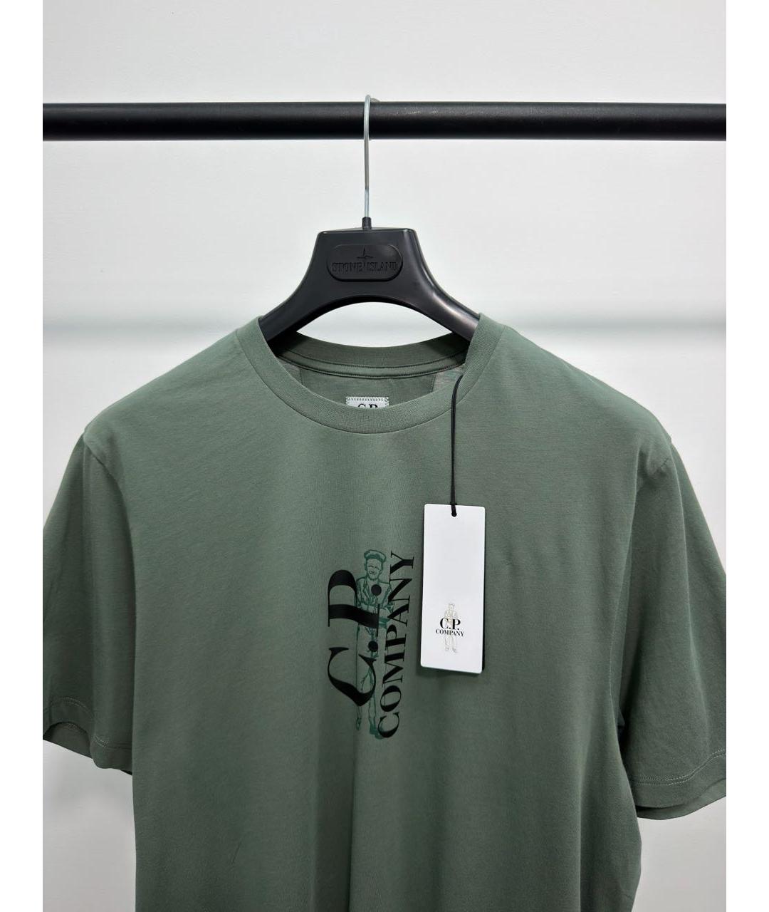 CP COMPANY Зеленая хлопковая футболка, фото 3