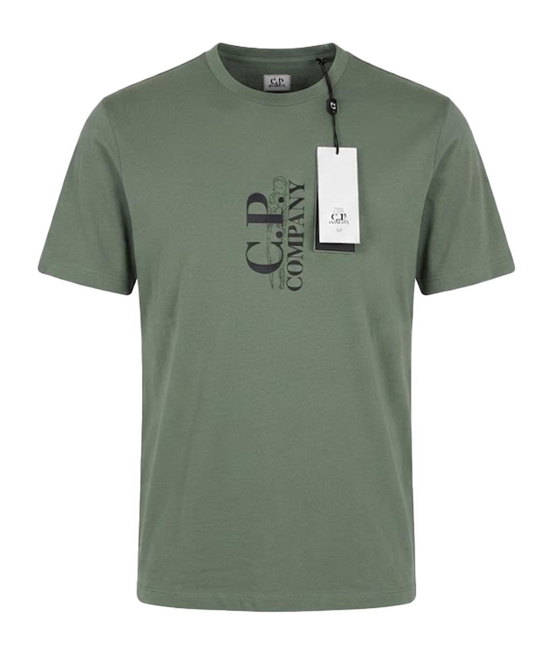 CP COMPANY Зеленая хлопковая футболка, фото 1