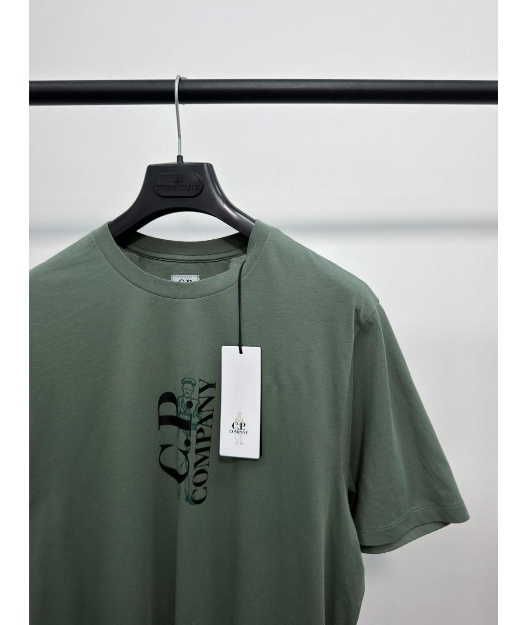 CP COMPANY Зеленая хлопковая футболка, фото 2