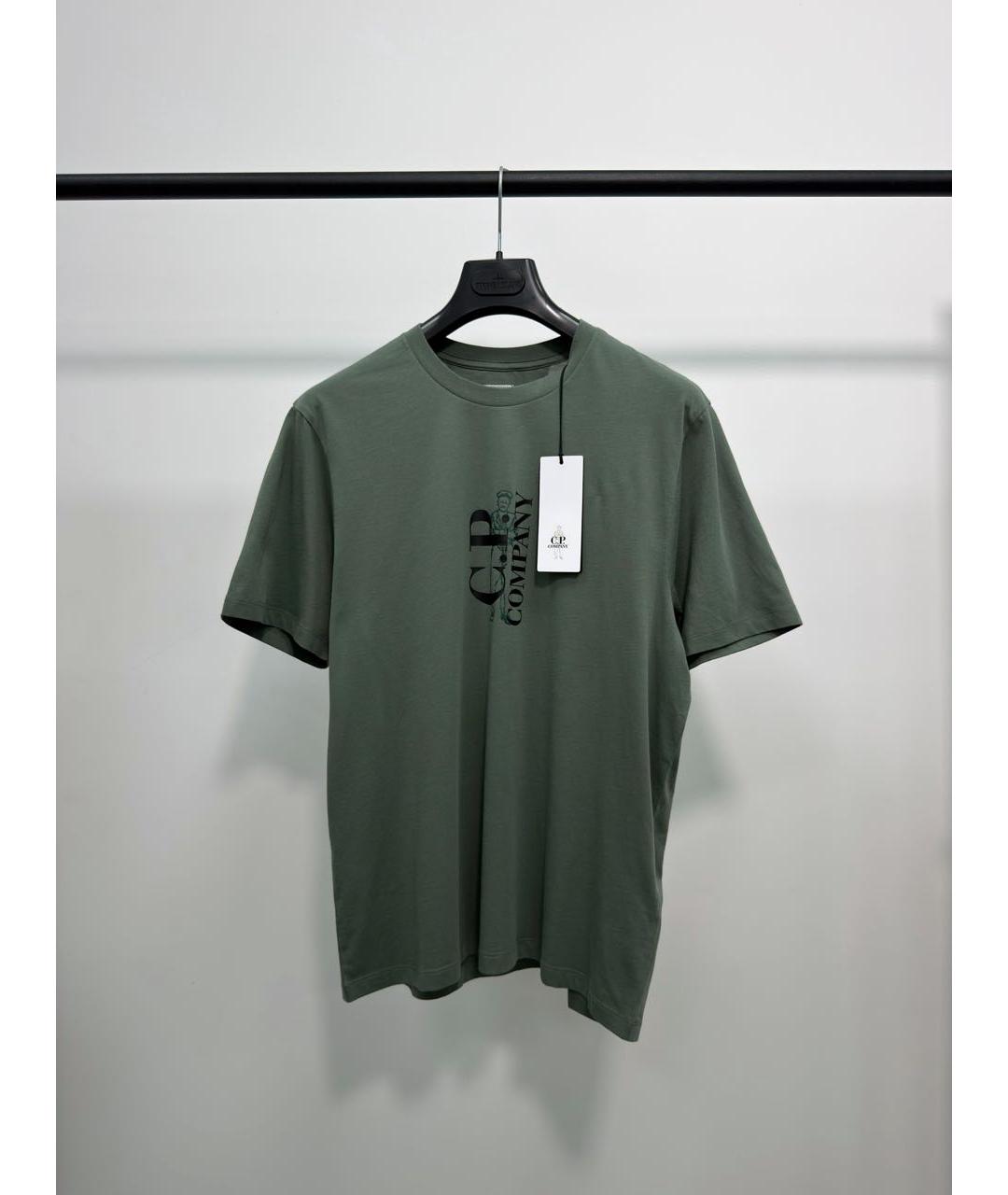 CP COMPANY Зеленая хлопковая футболка, фото 5