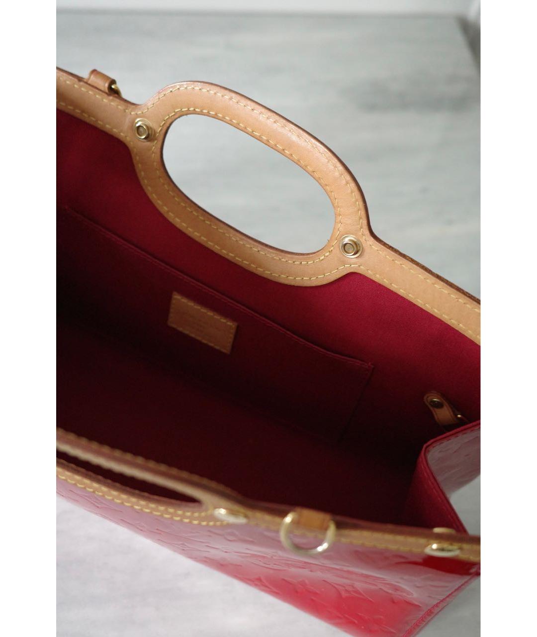LOUIS VUITTON Красная кожаная сумка тоут, фото 4