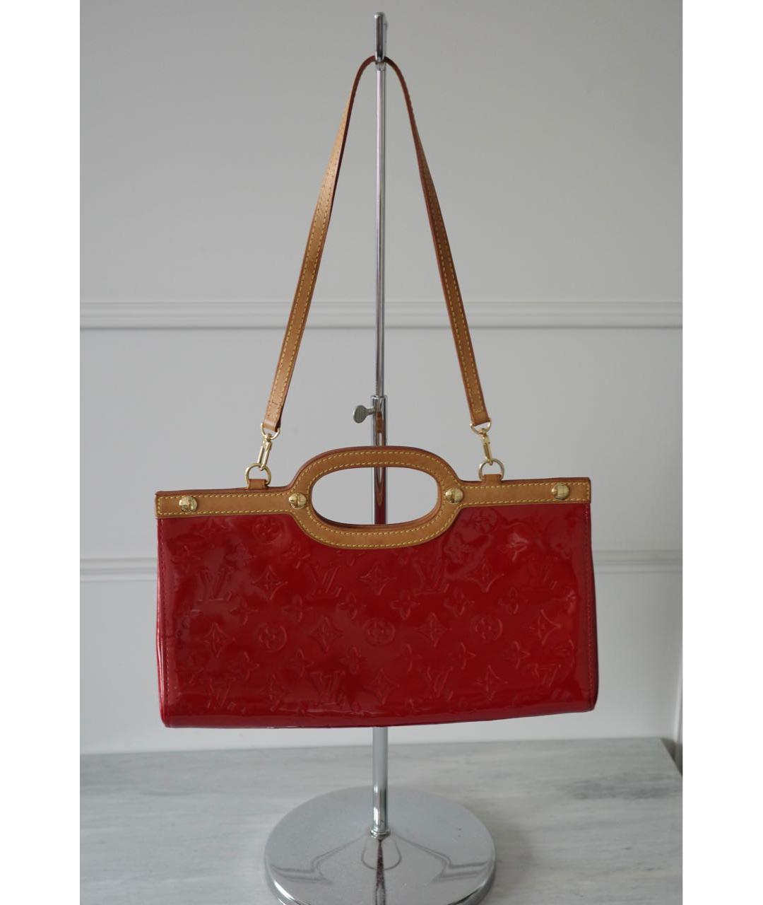 LOUIS VUITTON Красная кожаная сумка тоут, фото 3