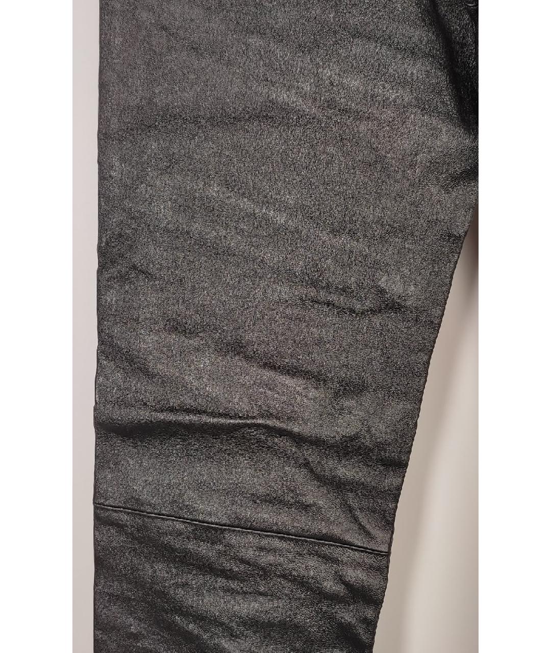 SAINT LAURENT Черные кожаные брюки узкие, фото 3