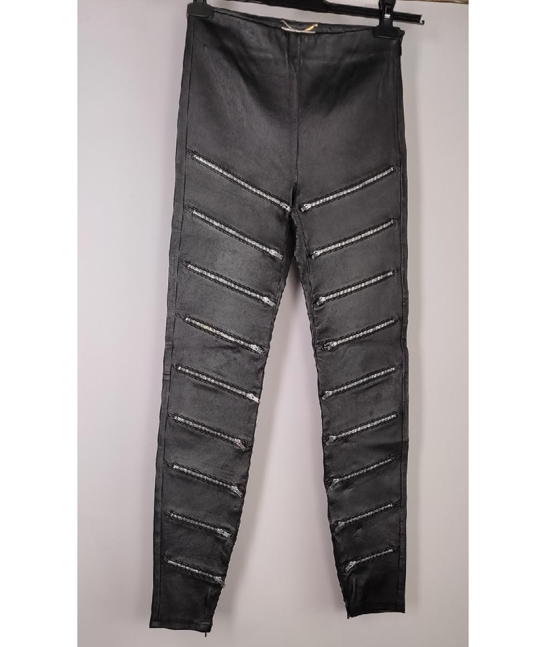 SAINT LAURENT Черные кожаные брюки узкие, фото 8