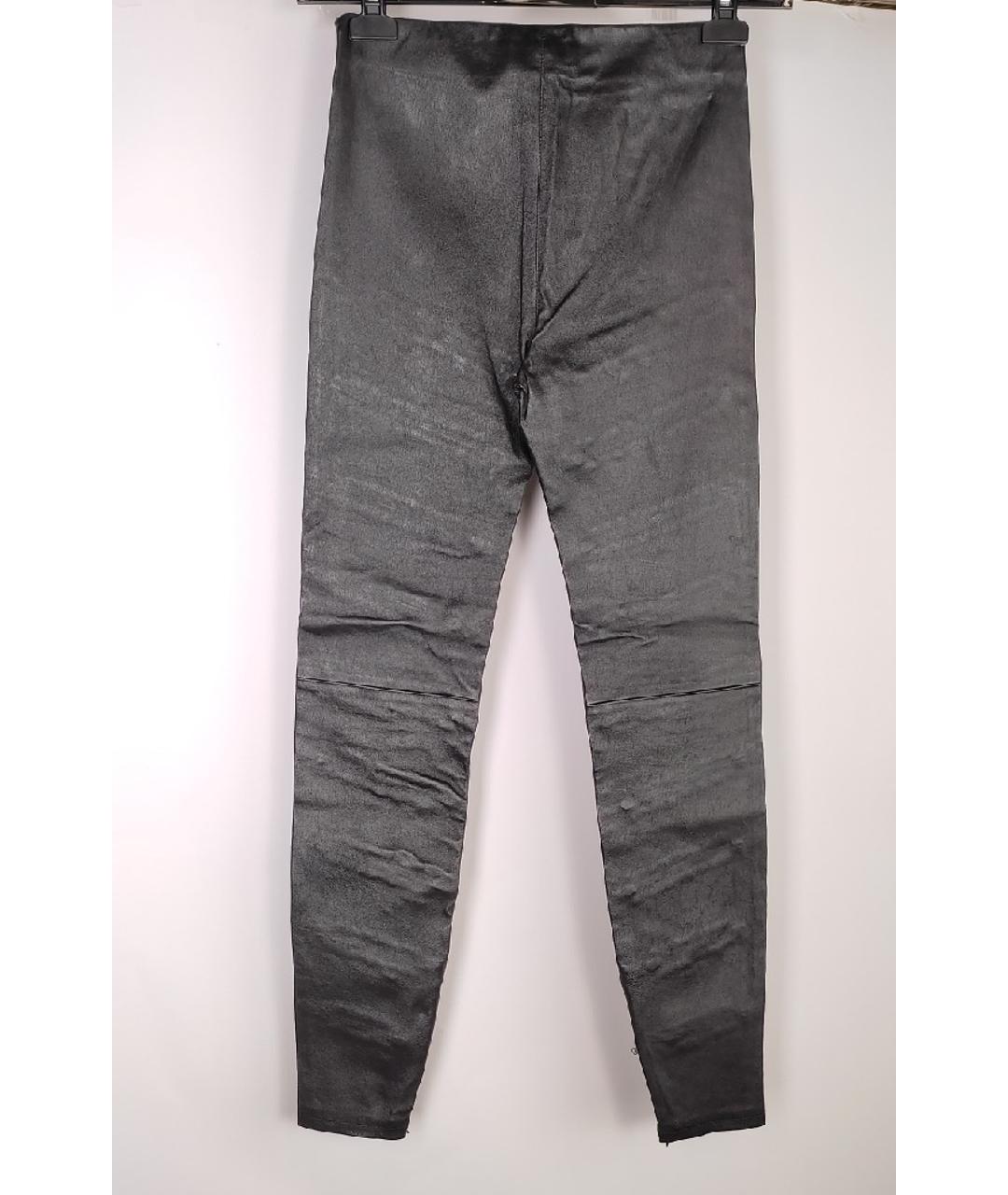 SAINT LAURENT Черные кожаные брюки узкие, фото 2