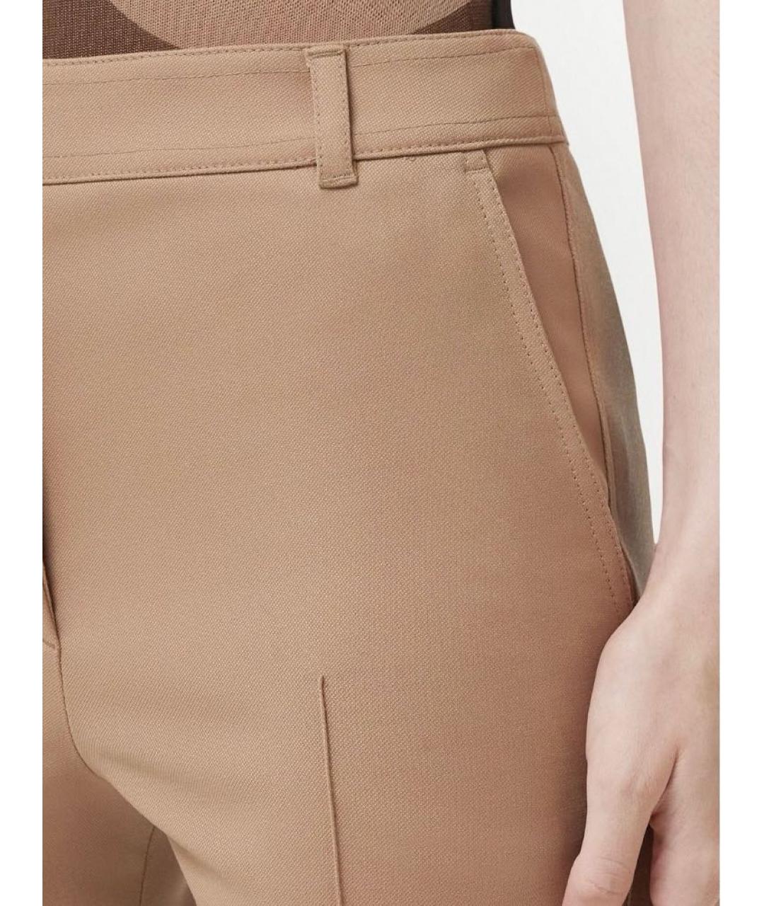 BURBERRY Бежевые шерстяные брюки узкие, фото 4